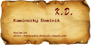 Kaminszky Dominik névjegykártya